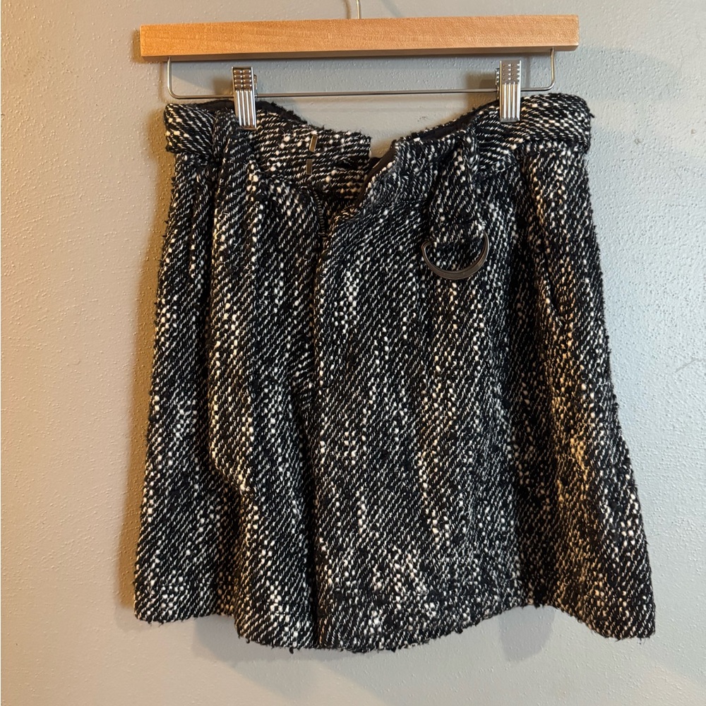 Free People Black and White Tweed Shorts
